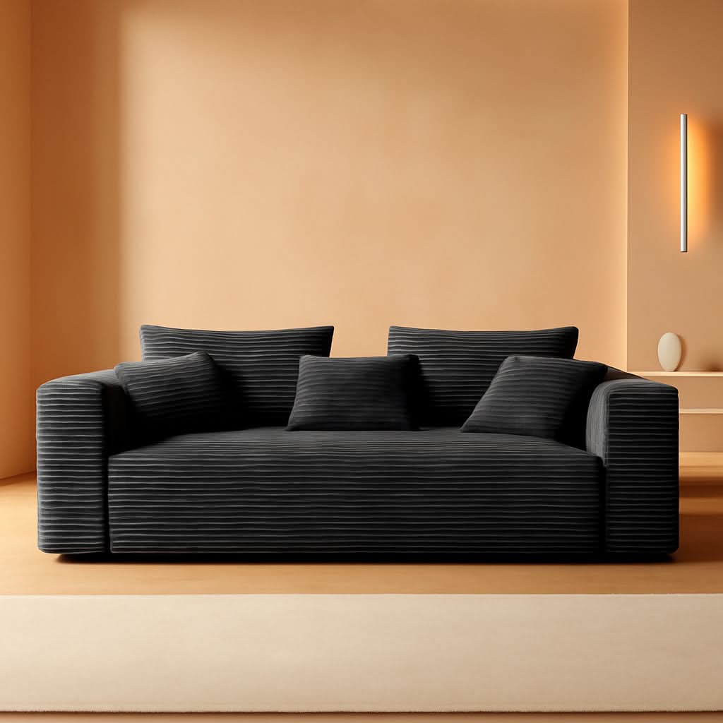 3-Seater Corduroy Sleeper Sofa No Assembly Lounge by ShipItFurniture