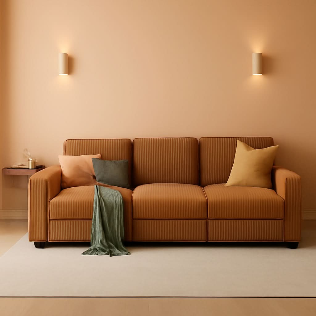 Brown UShaped Convertible Sectional Sofa Bed USBPort by ShipItFurniture