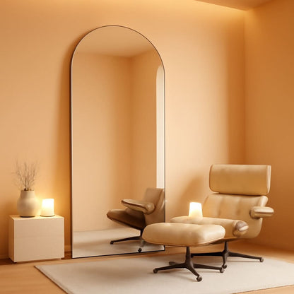76x34 Arch Full Length Mirror Aluminum Frame For Bedroom by ShipItFurniture