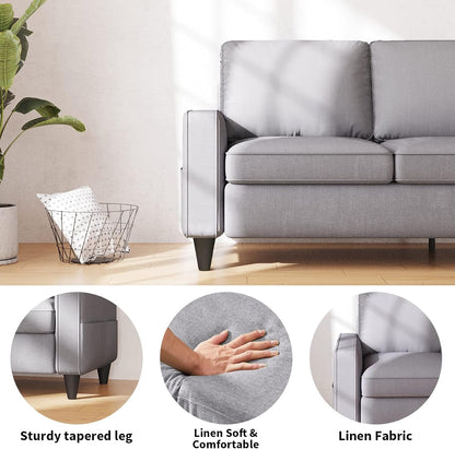 Contemporary Gray Sectional Sofa With Storage Ottoman by ShipItFurniture
