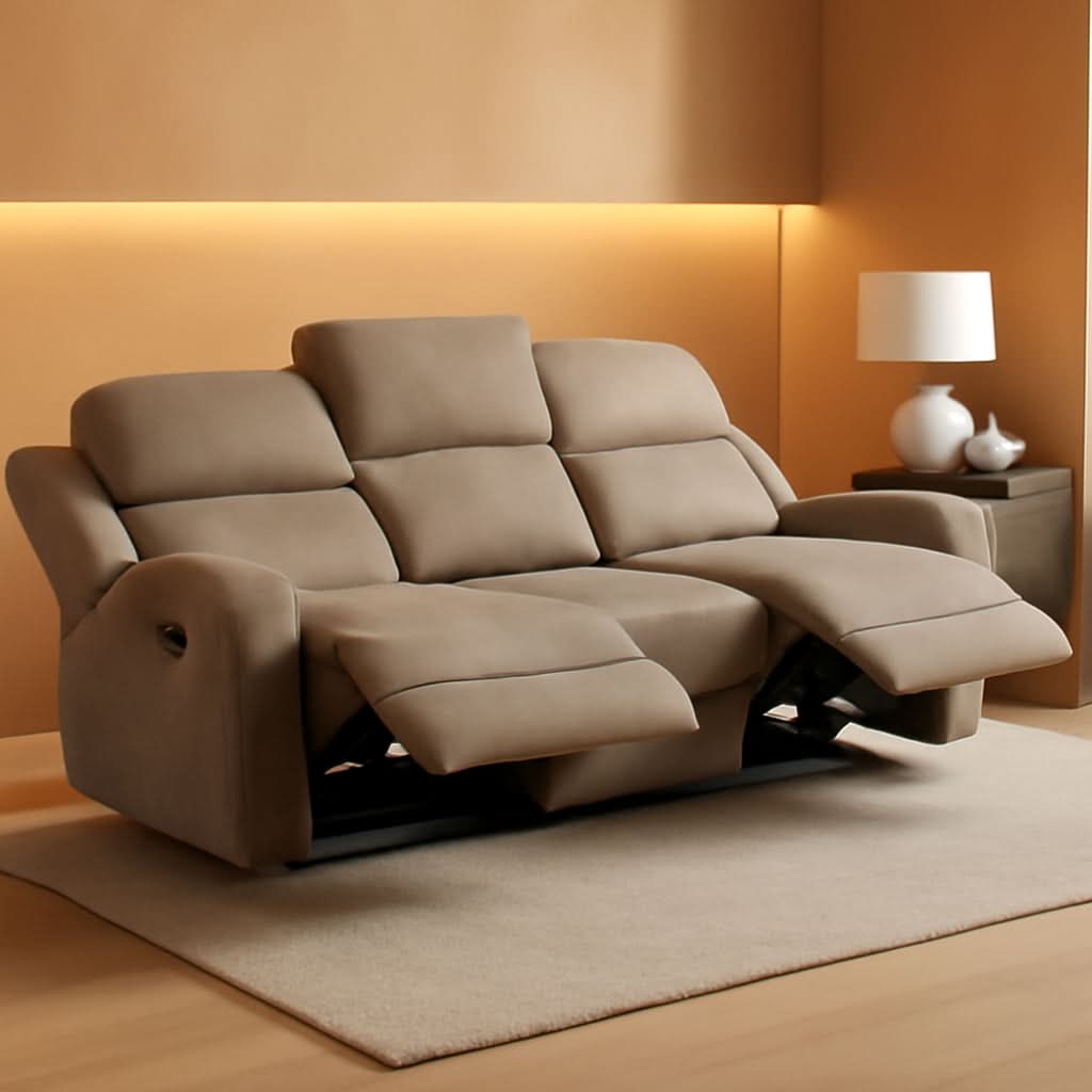 84.5 Inch Brown Recliner Couch Living Sofa Home Theater by ShipItFurniture