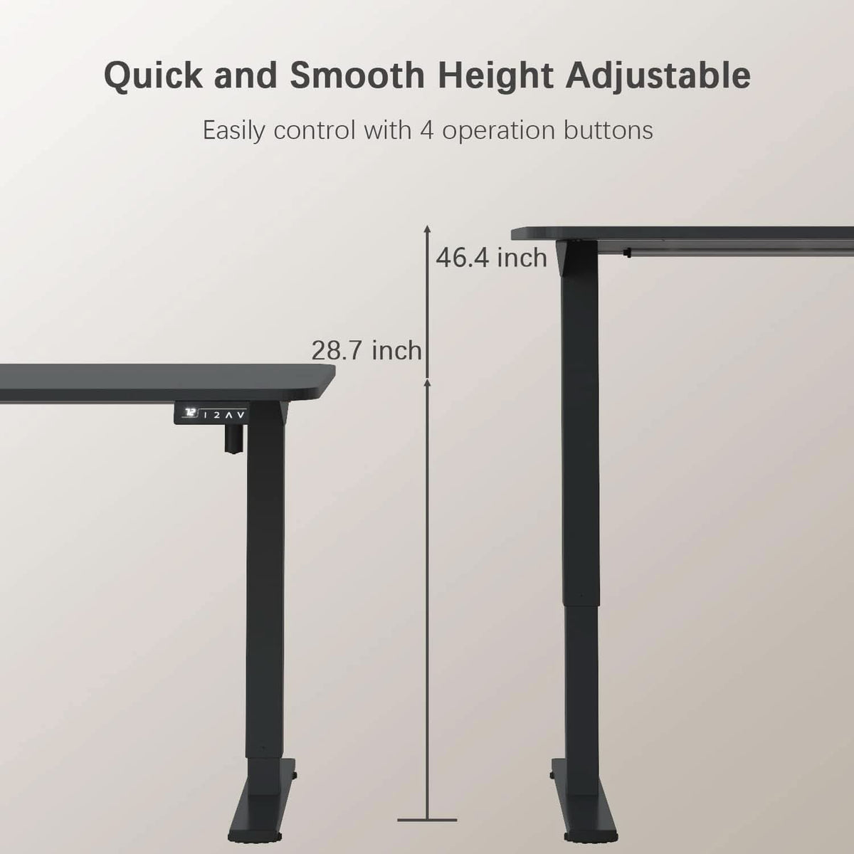 Electric Height Adjustable Standing Desk 55 X 24 Inches by ShipItFurniture