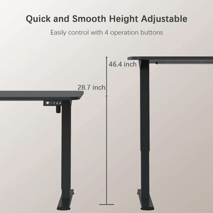 Electric Height Adjustable Standing Desk 55 X 24 Inches by ShipItFurniture
