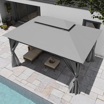 Outdoor Gazebo 10x13 With Mosquito Netting Weatherproof by ShipItFurniture