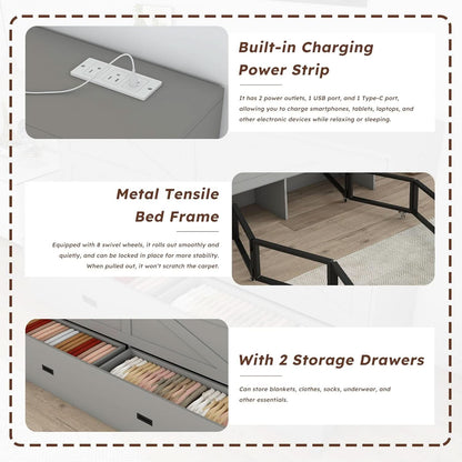 57 Inch Murphy Bed With Integrated Storage Solution by ShipItFurniture