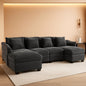 107 Inch Cloud U Shaped Sofa Grey Removable Pillow Covers by ShipItFurniture