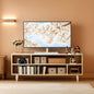 Walnut Finish 65 Inch TV Stand With Storage Cabinet Solutions by ShipItFurniture