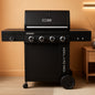 Black 4Burner Gas Grill Cabinet With Extra Storage Space by ShipItFurniture