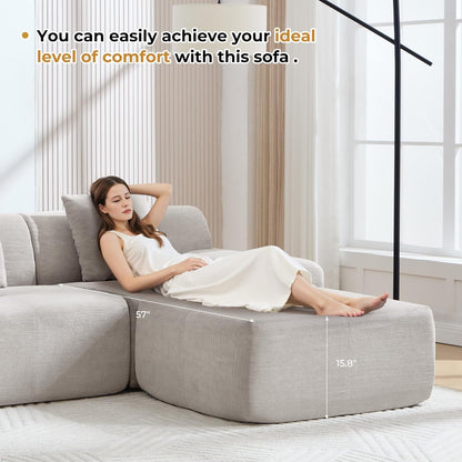 160-Inch U-Shaped Modular Sectional Sofa Camel Ottoman by ShipItFurniture
