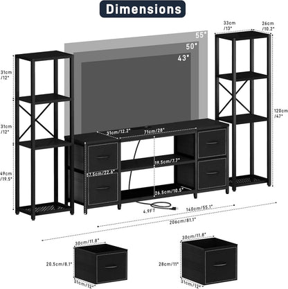 LED TV Stand 60 Inch Wide Display With USB Charging Contem porary by ShipItFurniture