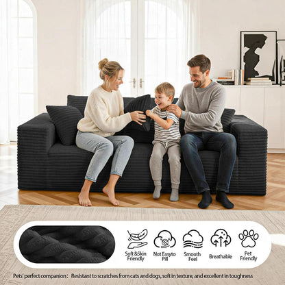 3-Seater Corduroy Sleeper Sofa No Assembly Lounge by ShipItFurniture