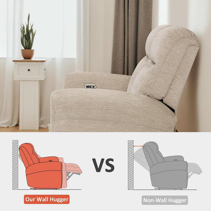 64.6 Inch Wall Hugging Auto Power Recline Loveseat by ShipItFurniture