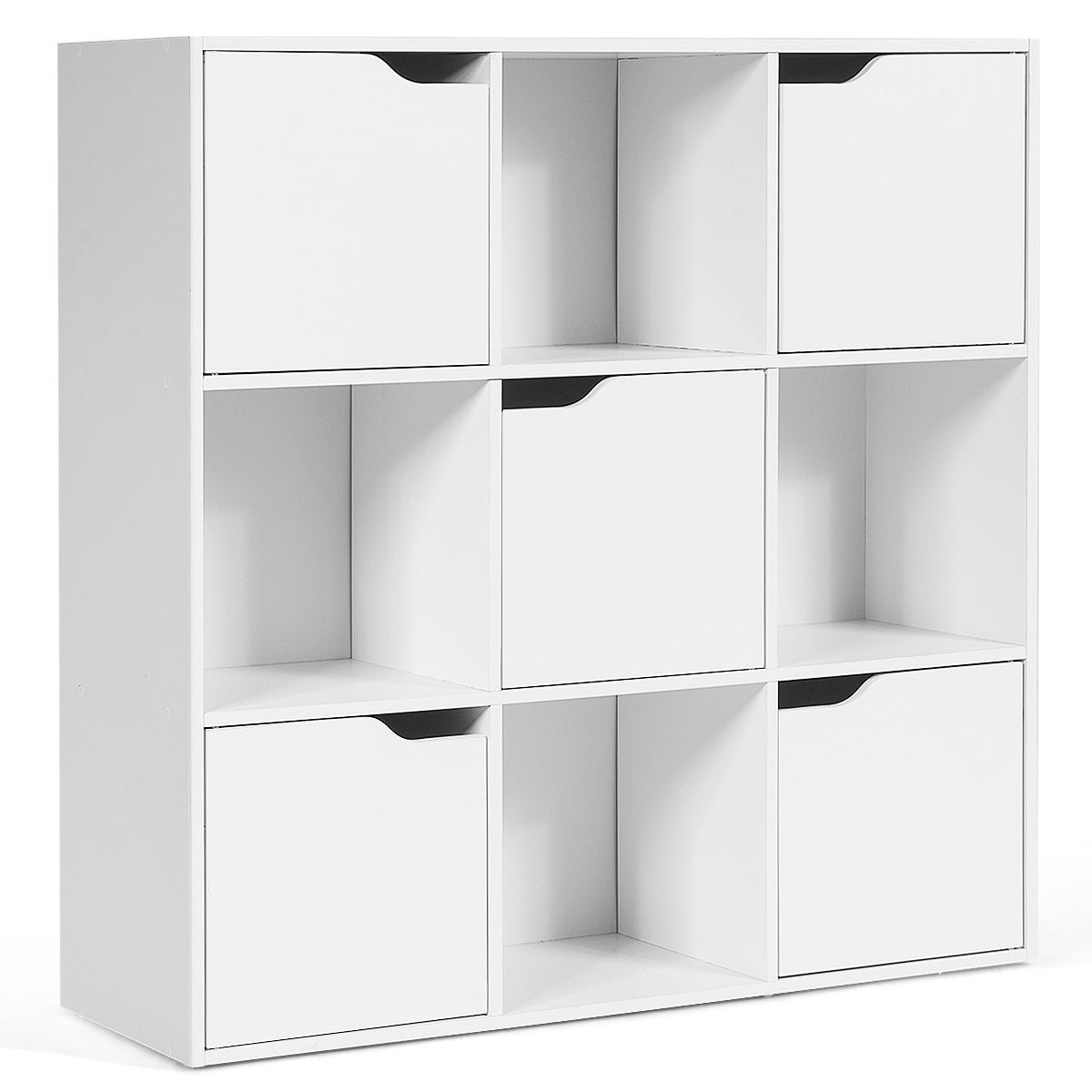 NNECW Cube Shelf with 9 Compartments & 5 Magnetic Doors by NNECW