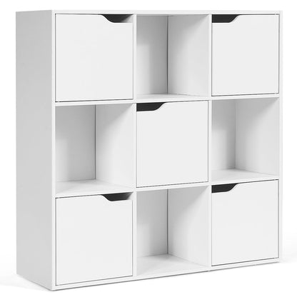 NNECW Cube Shelf with 9 Compartments & 5 Magnetic Doors by NNECW