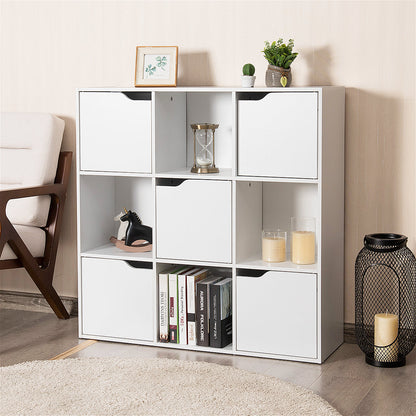 NNECW Cube Shelf with 9 Compartments & 5 Magnetic Doors by NNECW