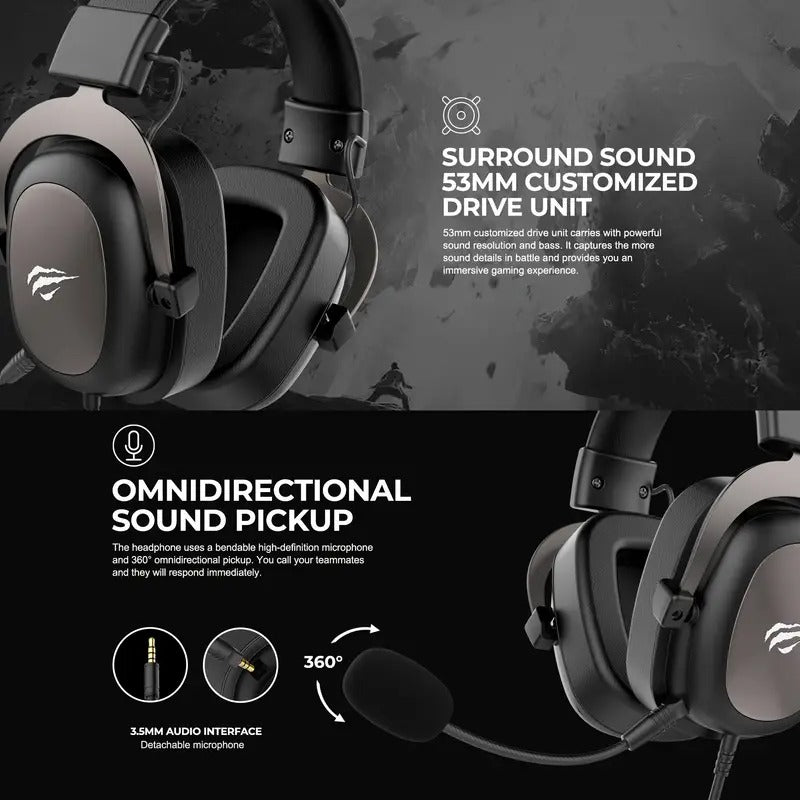 NNETM Wired Gaming Headset and Surround Sound with Mic by NNETM