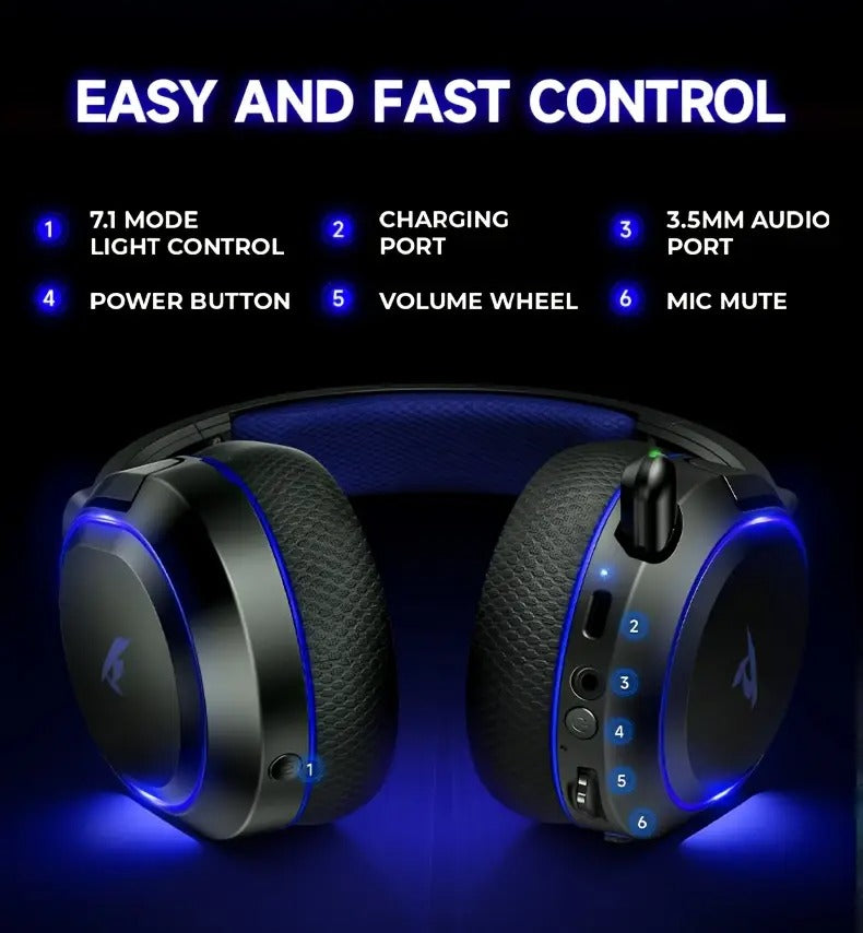 NNETM Wireless RGB Gaming Headset Surround by NNETM