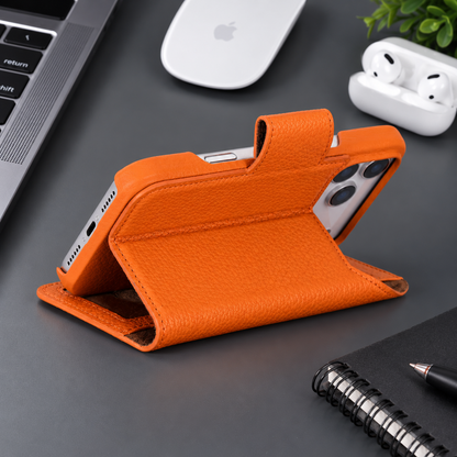 Brea iPhone 18 Pro Max Full-Grain Leather Wallet Case by TORONATA